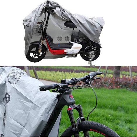 Housse imperméable et anti-UV monocouche pour motos, housse de protection pour vélo électrique, housse de pluie EVA anti-poussière pour vélos électriques et motos, noir (1/4)