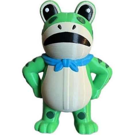 Figurine de grenouille articulée imprimée en 3D, décoration idéale pour un bureau ou une étagère. Un cadeau de collection original. (1/5)