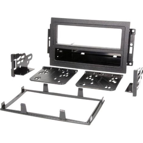 Facade autoradio FA191B compatible avec Chrysler Dodge Jeep - noir - 1DIn avec vide-poche