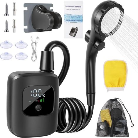 Ensemble de douche de camping en ABS avec chauffage rapide pour les aventures en plein air Installation facile Douche extérieure (1/5)