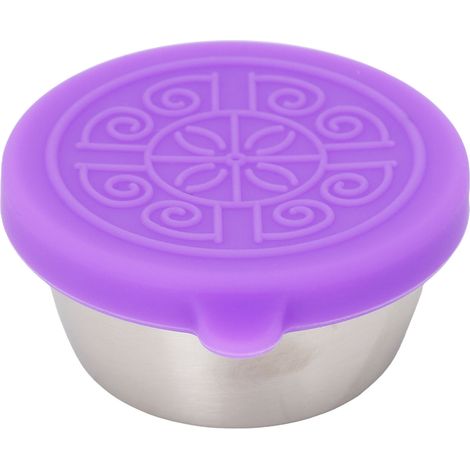Flacon à huiles essentielles 50ml en acier inox avec couvercle violet pour salon de beauté (1/5)