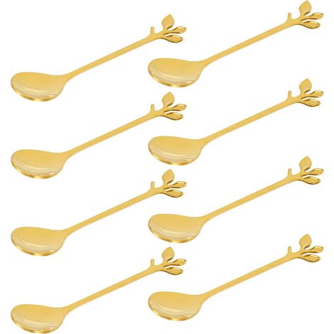 Cuillères à thé et à glace rétro, cuillères à expresso, couverts de cuisine, 1 ensemble de 8 pièces (1/5)