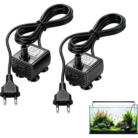 2 Pièces Mini Pompe a eau Submersible, USB DC 5V 1-3W 200L/H Mini Pompe Aquarium Ultra Silencieuse (1/5)