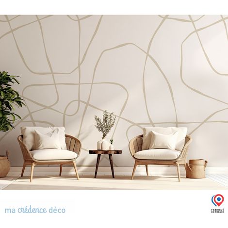Papier peint : Fresque tropicale 3 - Intissé - L.400 x H.280 cm - Marron clair (1/3)