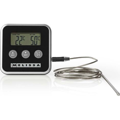 MELISSA Fleischthermometer / bis zu 250°C / Alarm Timer / LCD Display
