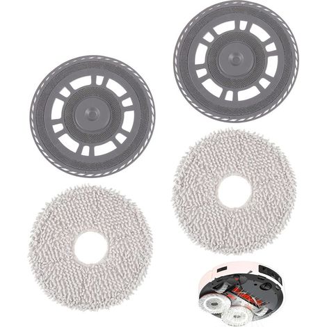 Ensemble de remplacement de chiffon et de support de balai (2 + 2 pièces) pour Dreame L10s Pro Ultra Heat/L10s Ultra Gen2/X40 Ultra/X40 Master/L40 Ultra de rechange pour balai robot aspirateur (1/5)