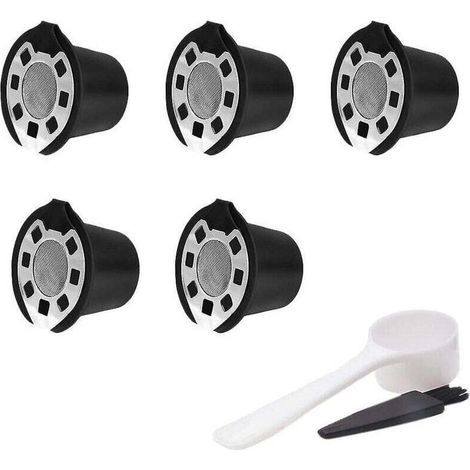 Lot de 5 filtres à café pour capsules de café rechargeables en acier inoxydable (1/4)