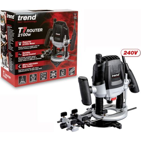 Trend T7EK 1/2in Variable Speed Router Plunge Cut Soft Start 2100W 240V TRET7EK (1/5)
