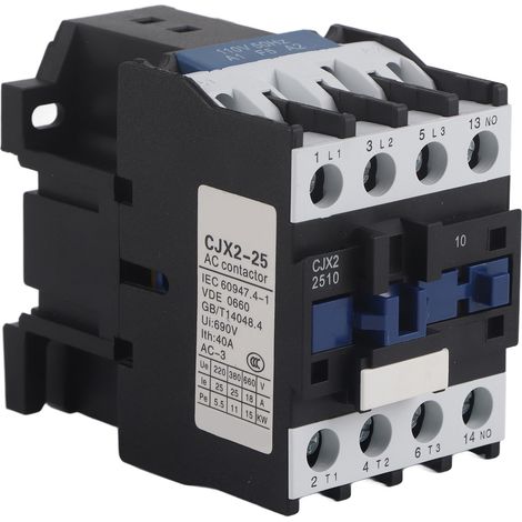 Contacteur électrique AC 110V 25A normalement ouvert, à vis M5, contact en alliage d'argent, montage sur vis. (1/5)