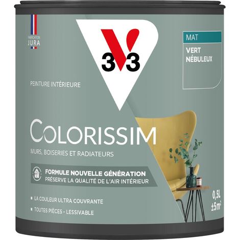 Peinture murale intérieure Colorissim® V33 Vert nébuleux Mat 0,5L