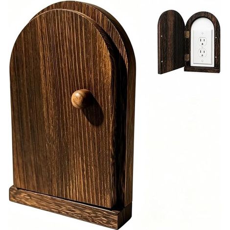 Steckdosenabdeckung aus Holz Steckdosenabdeckung 16,5 x 12 cm Schutzabdeckung für Schalter Türdesign Steckdosenzubehör Selbstklebend für Kinderzi (1/5)