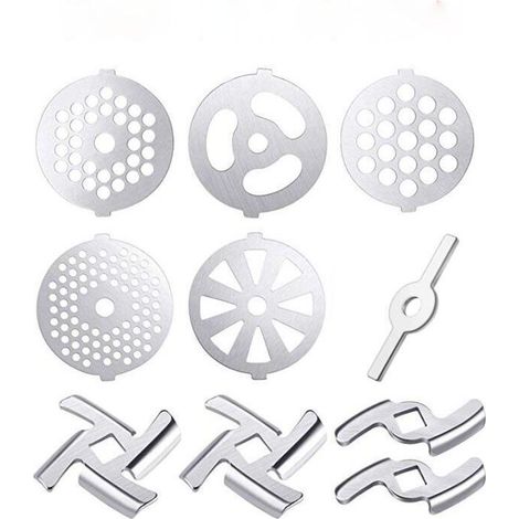 10 Pièces Accessoires Pour Hachoir à Viande Hachoir à Viande Alimentaire Hachoir à Viande Manuel Pièces De Meulage Machine à Farcir Les Saucisses Acier Inoxydable Annexe Mixeur (1/5)