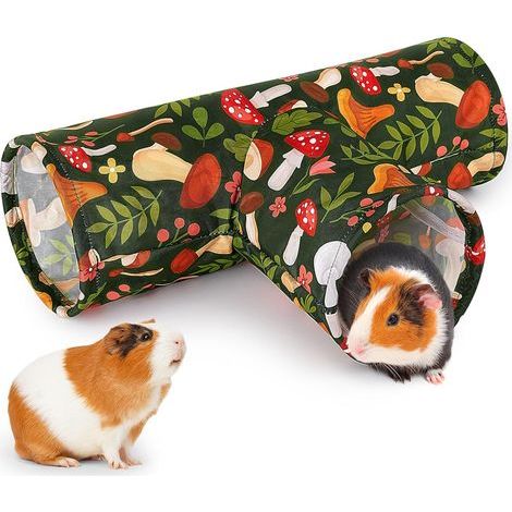 1 Tunnel 3 Voies Pour Petits Animaux, Pliable Et Lavable, Jouet Cachette Pour Cochon D Inde Lapin (1/5)