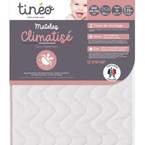 Tineo Baby-Matratze klimatisiert 60x120 cm beige