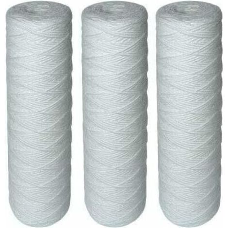 Packung mit 3 gewickelten Wasserfilterkartuschen, Filtergröße: 250 mm lang, 58 mm Durchmesser