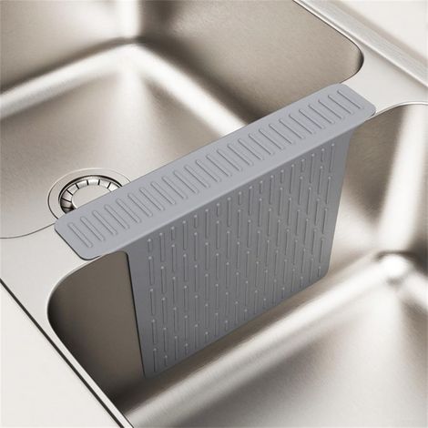 Tappetino di protezione in silicone per lavello - Divisorio e tappetino protettivo per lavello da cucina - Tappetino in silicone resistente al calore - 44,7x32,5x0,15 cm - Per lavelli da cucina - Conf (1/5)