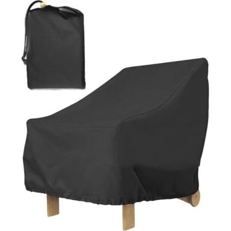 Housse salon de jardin Chaise de jardin avec assise profonde, housse imperméable 210 D pour chaises de terrasse, coupe-vent et UV avec sac de rangement 80 x 85 x 91 cm (1/4)