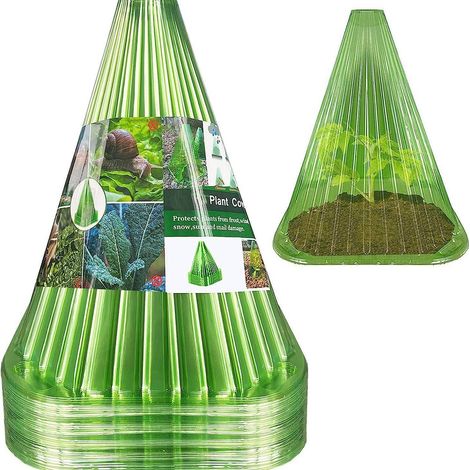 Lntyq Forçage-Kegel im Lot von 24, Protection Contre Escargot, Gel, Croissance, Transparentes PVC, 22x19x19 cm, Vert (1/5)