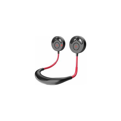 Ventilateur de cou USB rechargeable, double tête, 3 vitesses, pour sport, voyage, bureau – (1/5)