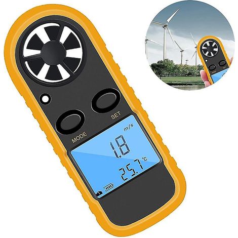 Anémomètre numérique GM816, anémomètre portable avec écran LCD, instrument de mesure de la température (1/5)