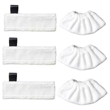 VURAHOME - Compatible avec les accessoires de chiffon vapeur Karcher Black Label et le balai vapeur Karcher Magic Floor Mop SC Series (3 Black Label + 3 housses vapeur fines) (1/4)