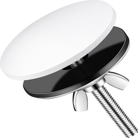 Couvercle d'évier, 5 cm en acier inoxydable, couvercle de trou d'évier, joint d'évier de cuisine, anti-fuite, plug pour trou d'évier (Blanc, 3,5 x 6,5 cm) (1/3)