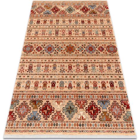Tappeto in lana KESHAN frange, orientale 7684/53555 beige / terracotta beige 80x145 cm