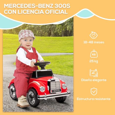 Porteur pour enfant avec espace de rangement, volant et système anti-basculement. Sûr et amusant. Dimensions : 77,5 x 41,5 x 45 cm. Rouge. (1/5)
