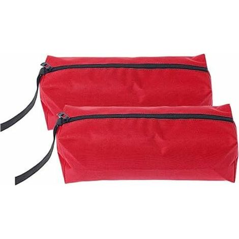 DEESSE SHOP - Lot de 2 outils organisateur de poche en toile petit sac à outils multi-usages robuste pochette à outils sacs fourre-tout avec boucle de suspension pour clés, tournevis, etc. (S, rouge) (1/4)