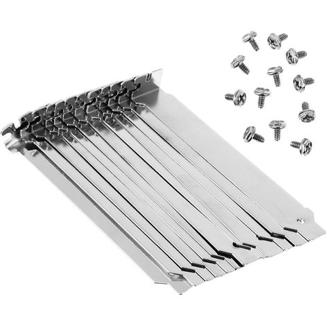 Plaque D'obturation Pci 12 Pièces pour Boîtier D'ordinateur Fer Argenté, Design à Clip et Volet, Accessoire Informatique pour Emplacement Pci et Ventilation (1/5)