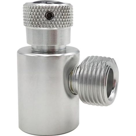 Connecteur rapide W21.8-14 pour machine à soda - Adaptateur anti-fuite en aluminium pour réservoir de gaz de carbonatation - Argenté (1/5)