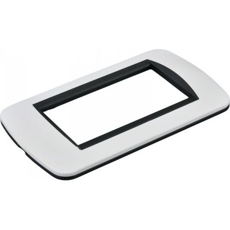 Placca Plastica Ovale MBL 4M Bianco Compatibile Bticino Living BLN88401