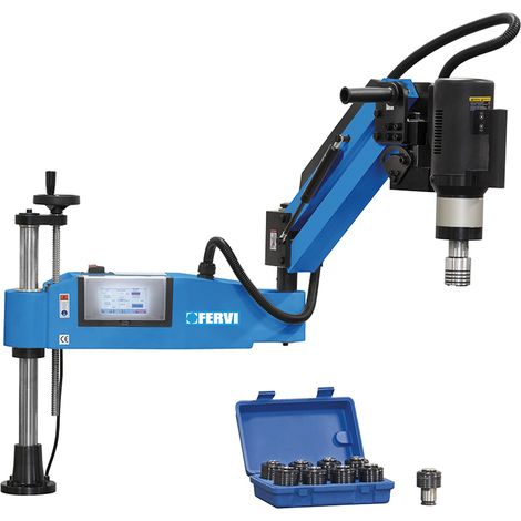 Maschiatrice elettrica FERVI M037/24 - braccio articolato - testa inclinabile - filettature metriche M6 - M24 (1/2)