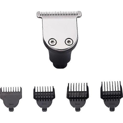 Tête de rasoir électrique en métal, accessoire de rechange pour tondeuse à barbe à trois têtes (1 tondeuse + 4 sabots, sans B)-M-Silver (1/3)