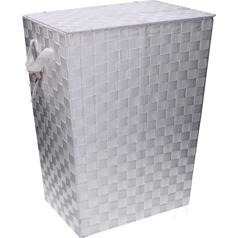 Cestone poliestere bianco rettangolare cm 40x30h53