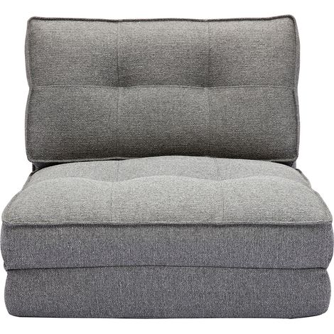 Sillón cama de 1 plaza de tela gris jaspeado SALLY
