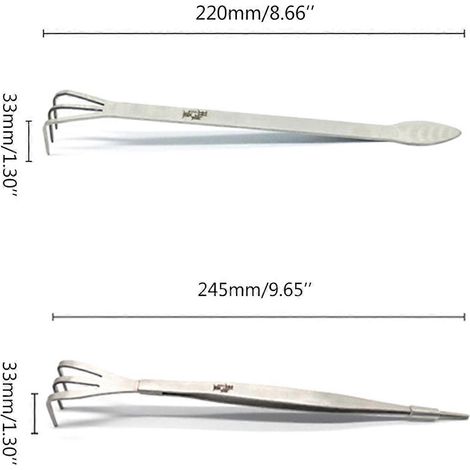 Rastrello da giardino portatile 2 in 1 con spatola, manico ergonomico in acciaio inossidabile e 3 rebbi, ideale come regalo per gli amanti del bonsai.