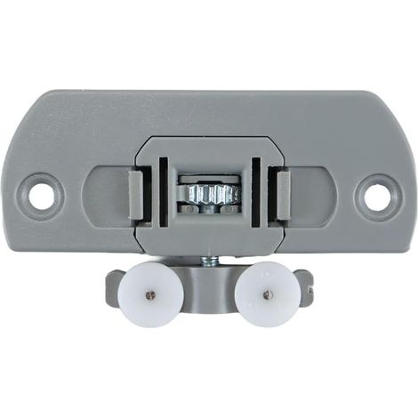 Rail de porte coulissante pour cloison de camping-car avec guide inférieur et butée (gris) (1/5)