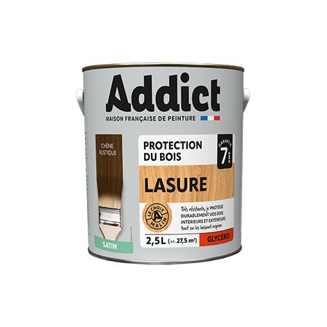 Lasure Chêne Rustique 2.5l Protection Bois Extérieur Longue Durée - Addict