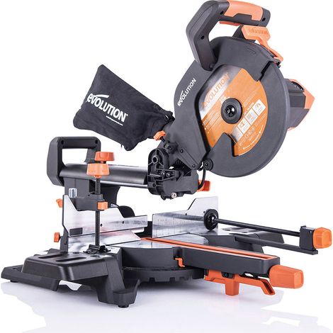 Evolution – Scie à onglet électrique 255mm – Lame TCT multi-matériaux – Moteur 2000W – Profondeur de coupe 300mm – Biseau 0° à 45°