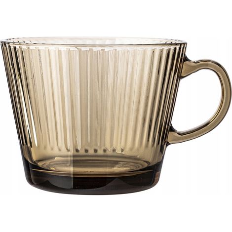 Vaso de cristal estriado, color ámbar, 410 ml, 1 unidad. Selena (1/4)