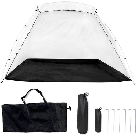 [JAMAIS UTILISÉ]Cabine de peinture portable avec plancher intégré, moustiquaire, coupe-vent, grande capacité, crochets, abri pour la peinture de meubles. (1/5)