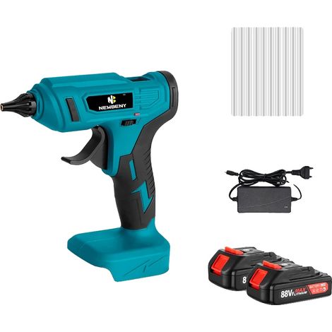 Pistola de pegamento caliente, temperatura máxima 280 °C, diseño portátil, 2 pilas incluidas, UE (1/2)