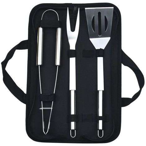 Outil de Barbecue Domestique Spatule, Fourchette et Pinces en Acier Inoxydable, Grands Accessoires pour Les Amateurs de Grillades en Plein Air (1/5)
