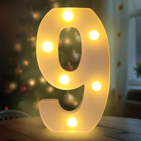1 Lettre LED, Lettre lumineuse 22 cm, ABS, Blanc chaud, Décoration mariage fête (1/5)