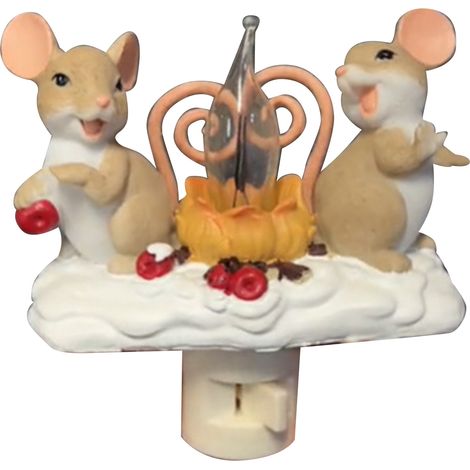Dekoratives Nachtlicht mit Lagerfeuer-Effekt, flackernde Flamme, Weihnachtsnachtlicht für Schlaf- und Wohnzimmer, Maus-Design (1/5)