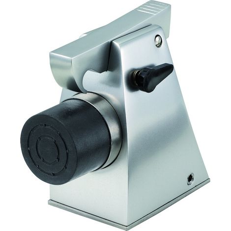 Torhalter 1110 mit Fanghaken und Puffer, Höhe 121 mm, Alu silber lackiert