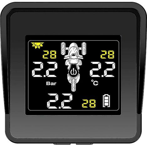 Système de surveillance de la pression des pneus sans fil solaire pour motos (TPMS) avec écran LCD 3 (1/5)