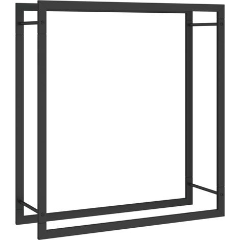 Firewood Rack Matt Black 80x28x86 cm Steel vidaXL