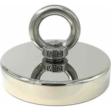 Aimant Néodyme Super Puissant 300kg Idéal pour la Pêche Magnétique Ø 90mm avec Boucle Métal Néodyme (1/4)